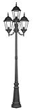 Livex Lighting 7557-04 Outdoor Post with Clear Beveled Glass Shades, Black For Sale