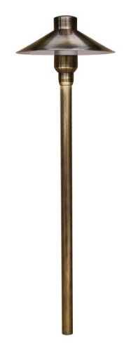 Cheap Dabmar Lighting LV75-ABS Large Top Solid Brass Path Light, 20W 12V, Antique Brass Finish