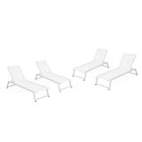 Great Deal Furniture Mesa Outdoor White Mesh Chaise Lounge with White Finished Aluminum Frame (Set of 4) Great Deal Furniture Mesa Outdoor White Mesh Chaise Lounge with White Finished Aluminum Frame (Set of 4)