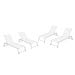 Great Deal Furniture Mesa Outdoor White Mesh Chaise Lounge with White Finished Aluminum Frame (Set of 4)