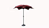 LB International 8.2′ Outdoor Patio Lotus Umbrella with Hand Crank – Burgundy For Sale