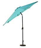 9 Ft Patio Umbrella,Outdoor Market Umbrella with Crank and Air Vented Top,8 Steel Ribs, Blue Review