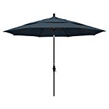 California Umbrella 11′ Round Aluminum Market Umbrella, Crank Lift, Collar Tilt, Bronze Pole, Pacifica Sapphire For Sale California Umbrella 11′ Round Aluminum Market Umbrella, Crank Lift, Collar Tilt, Bronze Pole, Pacifica Sapphire For Sale