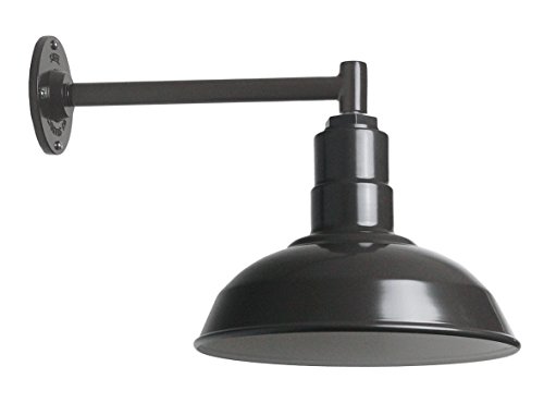 The Standard Light Kit | Dark Bronze 12 Inch Standard Steel Shade | 11 Inch Short Stem Wall Mounted Steel Arm | Made in the USA For Sale