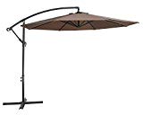 Cheap SUNBRANO 10 Ft Cantilever Offset Patio Umbrella Outdoor Aluminum Hanging Umbrella with Crank and Air Vent, 8 Ribs, Coffee