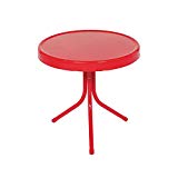 LB International 20″ Vibrant Red Retro Metal Tulip Outdoor Side Table Review