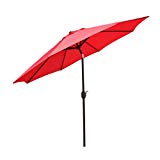 Goldsun Patio 9 Ft Market Outdoor Aluminum Table Patio Umbrella with Push Button Tilt and Crank (Red) For Sale Goldsun Patio 9 Ft Market Outdoor Aluminum Table Patio Umbrella with Push Button Tilt and Crank (Red) For Sale