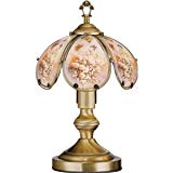 Glass Rose Butterfly Theme Antique Bronze Base Touch Lamp 14.25″h Review