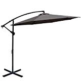 ABCCANOPY 10 FT Hanging Umbrella Cantilever Umbrella Offset Patio Umbrella Outdoor Market Umbrella Easy Open Lift 360 Degree Rotation (Tan) For Sale