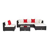 Welpatio 6-Piece Patio Set Outdoor Sectional Furniture, All-Weather Outdoor Seating Sofa Conversation Sets, Deep Coffee Rattan Wicker with Cushions & Pillows Review