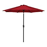 Grand patio 9.7 FT Aluminum Patio Umbrella, 8 Ribs Powder Coated Outdoor Market Umbrella, UV Protective Beach Umbrella Push Button Tilt Crank, Red Review