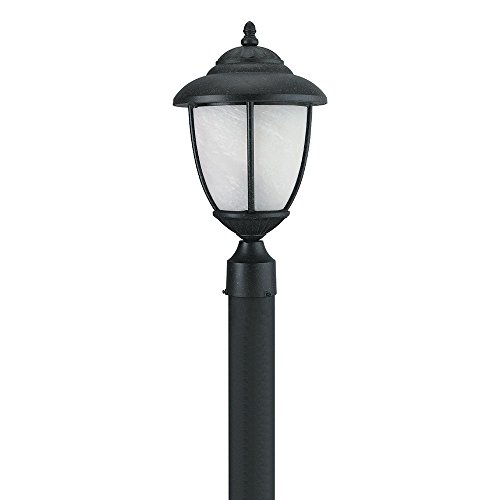 Sea Gull Lighting Yorktowne Collection (10D x 17.25H Inches) One-Light Outdoor Post Lanterns, Forged Iron Finish For Sale