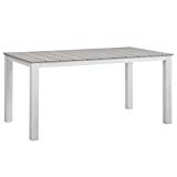 Modway EEI-1508-WHI-LGR Maine 63″ Outdoor Patio Dining Table in White Light Gray Review Modway EEI-1508-WHI-LGR Maine 63″ Outdoor Patio Dining Table in White Light Gray Review