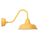 Cheap Cocoweb 16 Inch Goodyear Yellow LED Wall Mounted Gooseneck Barn Light – Dimmable, Indoor/Outdoor / Wet listed fixture, Bright pre-installed LED array 1600 lumen, 2700K color temperature – LBL-GYG16YE