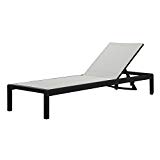 Meelano 200-DGR-WHI M200 Outdoor Chaise Lounge, Dark Grey/White Meelano 200-DGR-WHI M200 Outdoor Chaise Lounge, Dark Grey/White