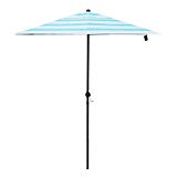 APEX LIVING 7.5 Feet Garden Patio Umbrella Market Outdoor Table Umbrella with Carry Bag Blue and White Stripe For Sale