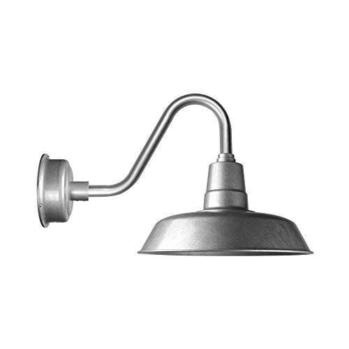 Cocoweb 12 Inch Barn Light in Galvanized Silver