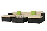 Cheap BroyerK 7 Pcs Beige Outdoor Rattan Set Sofa Wicker Sectional Garden Patio Furniture