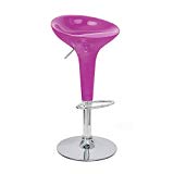 Set of 4 Alpha Contemporary Bombo Style Adjustable Barstool – Bubble Gum Pink