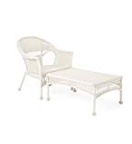 Cheap Easy Care Resin Wicker Chaise, Bright White