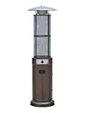 Belleze Outdoor Patio Heater Circle Round Pyramid Commercial Glass Tube with Flames 34,000BTU, Hammered Bronze