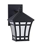 Cheap Sea Gull Lighting 89131BLE-12 Herrington – One Light Outdoor Wall Mount, Black Finish with Etched/White Glass