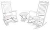 Trex Outdoor Furniture TXS121-1-CW Yacht Club 3-Piece Rocker Chair Set, Classic White For Sale Trex Outdoor Furniture TXS121-1-CW Yacht Club 3-Piece Rocker Chair Set, Classic White For Sale