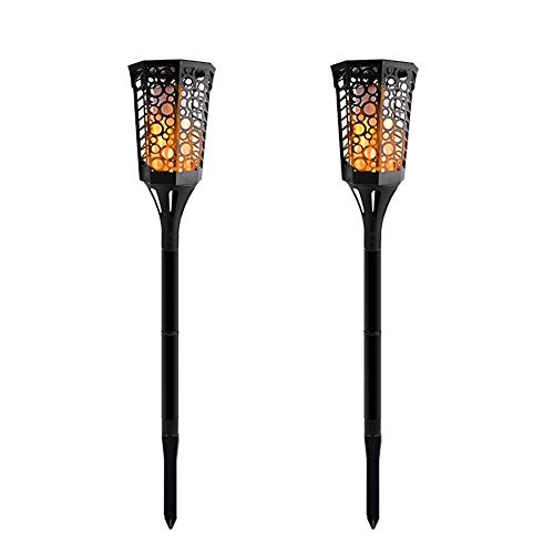 Cheap Komoon Solar Lights Tiki Torches Flickering Flame Outdoor Spotlight for Landscape Decoration Auto On/Off Dusk to Dawn Waterproof Lighting for Christmas Halloween Party Patio Garden Pathway 2 Pack