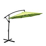 I-Choice 10 ft Offset Hanging Patio Umbrella Outdoor Garden Cantilever Offset Umbrella 8 Ribs W/Crank Lift Adjustment and Cross Base, Apple Green For Sale