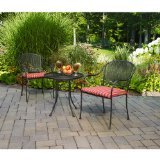 Mainstays Wrought Iron 3-Piece Outdoor Bistro Set, Seats 2 For Sale