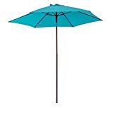 Cheap FLAME&SHADE 7’5″ Outdoor Patio Market Umbrella with Push Button Tilt, Aqua Blue