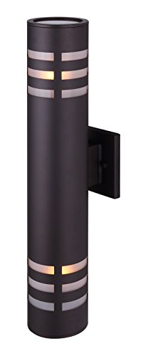 Canarm Tay 2 Light Outdoor Light with Clear and Frosted Glass - Oil Rubbed Bronze - Easy Connect Included