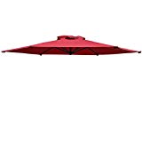 Replacement Patio Umbrella Canopy Cover for 9ft 6 Ribs Umbrella Taupe (CANOPY ONLY)-BURGUNDY For Sale