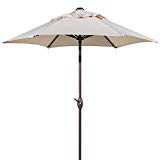 Abba Patio Outdoor Patio Umbrella with Push Button Tilt and Crank, 7-1/2-Feet, Beige Review
