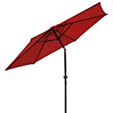 Cheap 88×1½ Inch Aluminum Pole w/ Tilt Crank Handle & 8 Ft Diam. Polyester Red Umbrella 6-rib Structure UV Protection Sun Shade for Patio Outdoor Furniture Canopy Cheap 88×1½ Inch Aluminum Pole w/ Tilt Crank Handle & 8 Ft Diam. Polyester Red Umbrella 6-rib Structure UV Protection Sun Shade for Patio Outdoor Furniture Canopy