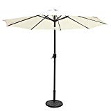 GOLDSUN Patio 9 Feet Market Outdoor Aluminum Table Patio Umbrella with Push Button Tilt and Crank (Beige) Review