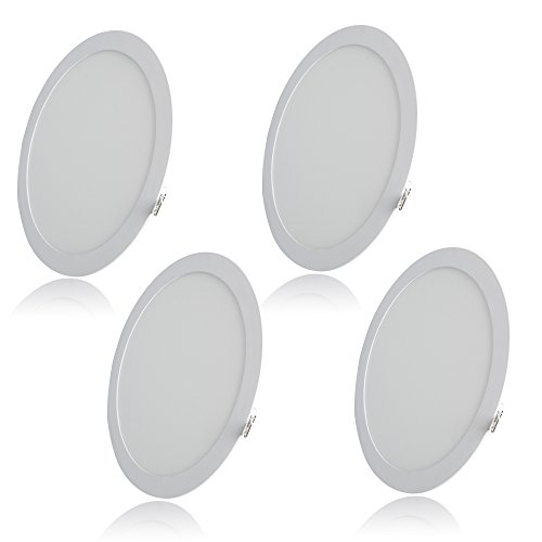 Excellent 9 Inch Round LED Panel Light, 18W (120W Replacement), 6000K Daylight White, 1200 Lm, Retrofit LED Recessed Lighting Fixture, LED Ceiling Light Downlight, 4-Pack