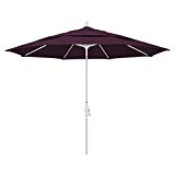 Cheap California Umbrella 11′ Round Aluminum Market Umbrella, Crank Lift, Collar Tilt, White Pole, Pacifica Purple