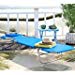 Gifford Folding Chaise Lounge Chair, Weather And Rust Resistant, Blue