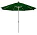 California Umbrella 11' Round Aluminum Market Umbrella, Crank Lift, Collar Tilt, Sand Pole, Hunter Green Olefin