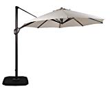 Cheap DOMI OUTDOOR LIVING 11-Feet Aluminum Cantilever Umbrella Outdooor Patio Tilt & Crank Round Umbrella Cross Base,Beige