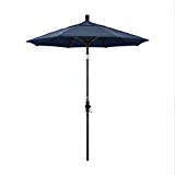 California Umbrella Round Aluminum Pole Fiberglass Rib Market Umbrella, Crank Lift, Collar Tilt