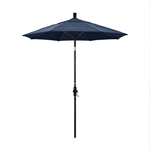 California Umbrella Round Aluminum Pole Fiberglass Rib Market Umbrella, Crank Lift, Collar Tilt