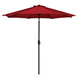 Cheap Grand patio 9FT, 8 Ribs Aluminum Patio Umbrella Auto Crank Push Button Tilt, UV Protective Beach Umbrella, Powder Coated Outdoor Umbrella, Red