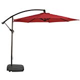 Cheap Iwicker 10′ Offset Hanging Patio Umbrella Outdoor Market Cantilever Umbrella Crank Lift, Umbrella Base Included, Red