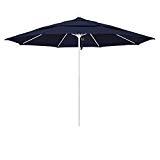 California Umbrella 11′ Round Aluminum/Fiberglass Umbrella, Push Open, White Pole, Pacifica Navy Review