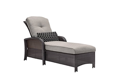 Hanover Outdoor Strathmere Chaise Lounge Chair, Silver Lining