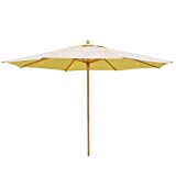 KOVAL INC. 13 Ft. Wooden Outdoor Patio Umbrella (13 FT, Beige) For Sale