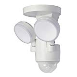 LP-1803-WH 180-Degree White Motion Activated Outdoor Integrated LED Flood Lights with 1100 Lumens (White) For Sale