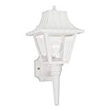 Sea Gull Lighting 8720-15 One-Light Outdoor Wall Lantern with Clear Beveled Acrylic Panels, White Finish For Sale